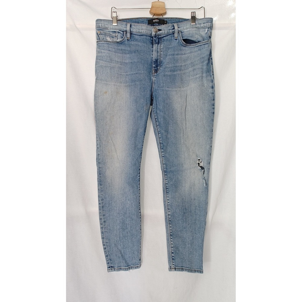 Hudson Jeans Nico Super Skinny Light Wash Distressed Raw Hem‎ 33
